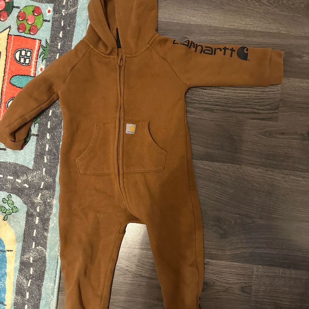 Carhartt Brown Footies One Piece with Hood